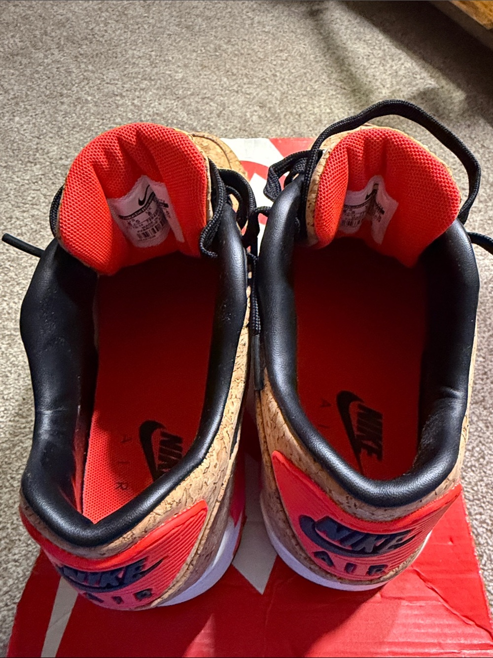 Nike Women’s Cork-Textured Sneakers with Black and Red Accents - Picture 4 of 8